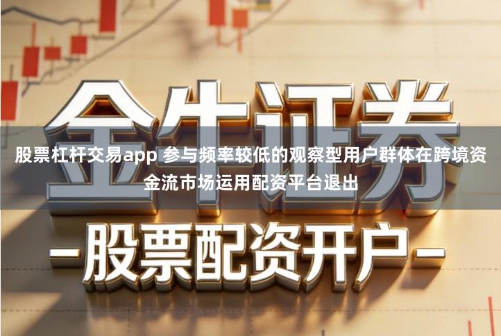 股票杠杆交易app 参与频率较低的观察型用户群体在跨境资金流市场运用配资平台退出